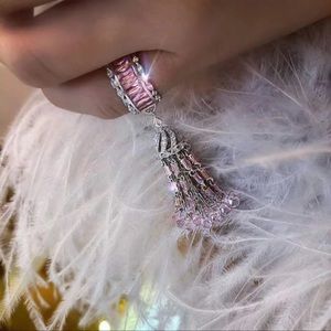 Pink Twist Tassels Ring